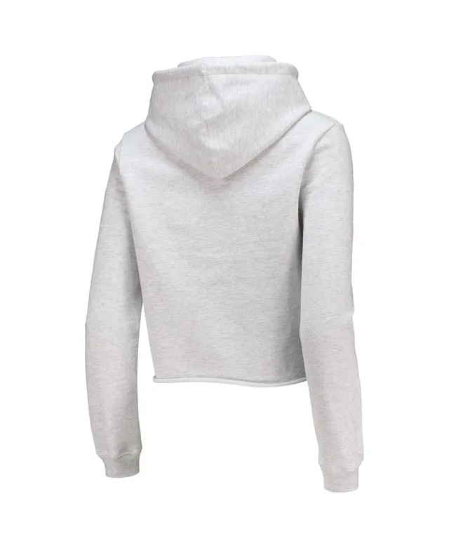 Lucky Brand Women's Cotton Raw-Edge Cropped Zip-Up Hoodie - Macy's