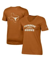 Women's Champion Texas Orange Longhorns Runnin' Horns V-Neck T-shirt