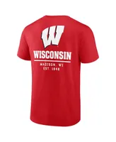 Men's Fanatics Red Wisconsin Badgers Game Day 2-Hit T-shirt