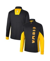 Men's Colosseum Black Iowa Hawkeyes Bart Quarter-Zip Windshirt