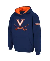 Big Boys Navy Virginia Cavaliers Logo Pullover Hoodie