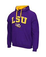 Men's Colosseum Purple Lsu Tigers Big and Tall Arch & Logo 2.0 Pullover Hoodie
