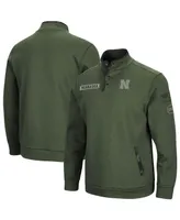 Men's Colosseum Olive Nebraska Huskers Oht Military-Inspired Appreciation Digit Quarter-Snap Jacket