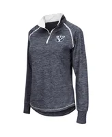 Women's Colosseum Navy Byu Cougars Bikram Quarter-Zip Pullover Jacket