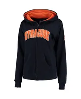 Women's Colosseum Navy Syracuse Orange Arched Name Full-Zip Hoodie