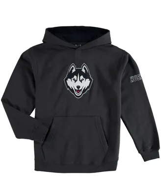 Big Boys Stadium Athletic Charcoal UConn Huskies Logo Pullover Hoodie