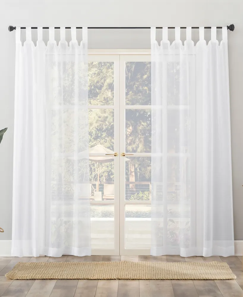 No. 918 Amina Open Weave Indoor/Outdoor Sheer Tab Top Curtain Panel