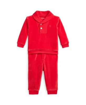 Polo Ralph Lauren Baby Boys Velour Pullover and Pants, 2 Piece Set