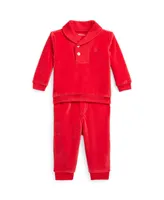 Polo Ralph Lauren Baby Boys Velour Pullover and Pants, 2 Piece Set