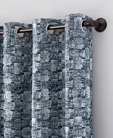 Scott Living Osaka Inverted Brushstrokes Cotton Blend 100% Blackout Grommet Curtain Panel
