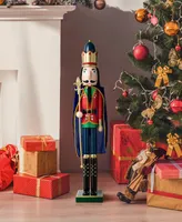 Glitzhome Wooden Christmas King Nutcracker