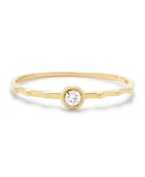 brook & york Bezel Set Crystal Poppy Extra Thin Ring