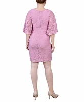 Ny Collection Women's Wide Elbow Sleeve Lace Dress