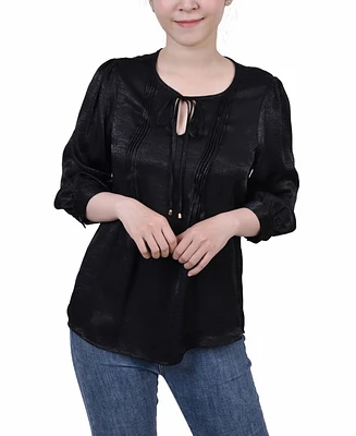 Ny Collection Women's Elbow Sleeve Satin Blouse