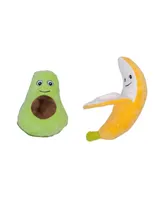 Avocado & Banana Plush Dog Toy Gift Set – with Squeaker & Crinkle Paper for Fun Play, Durable for Chewing, Perfect for Playtime and Cuddles