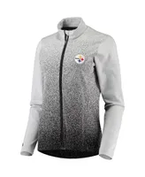 Women's Antigua White, Black Pittsburgh Steelers Guide Full-Zip Jacket