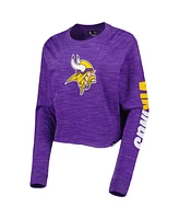 Women's New Era Purple Minnesota Vikings Crop Long Sleeve T-shirt