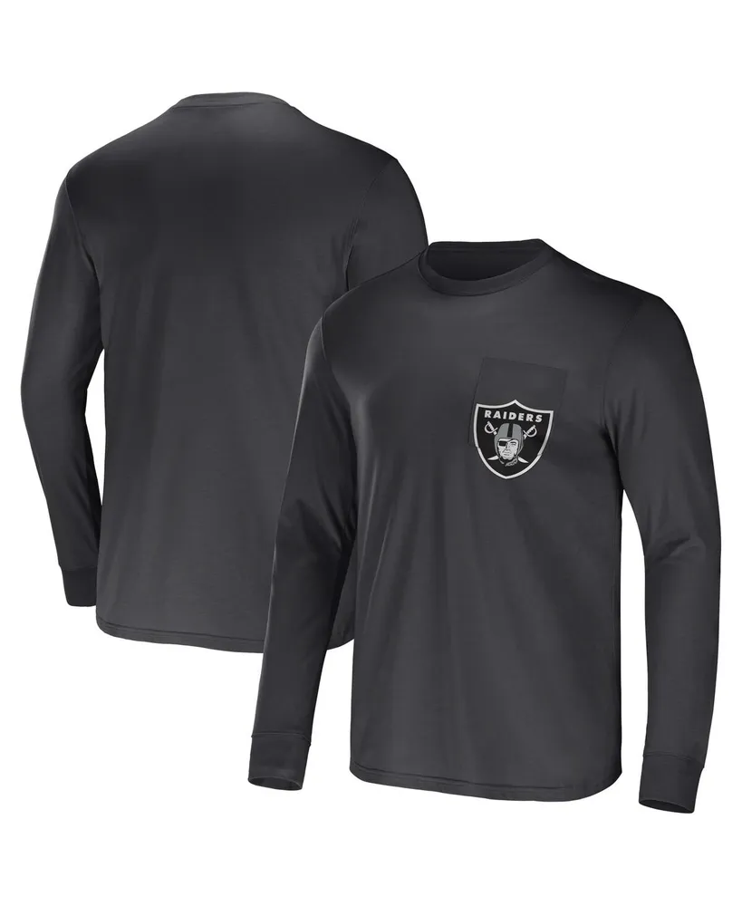 Men's Nfl x Darius Rucker Collection by Fanatics Charcoal Las Vegas Raiders Team Long Sleeve T-shirt