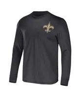 Men's Nfl x Darius Rucker Collection by Fanatics Charcoal New Orleans Saints Team Long Sleeve T-shirt