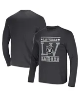 Men's Nfl x Darius Rucker Collection by Fanatics Heathered Charcoal Las Vegas Raiders Long Sleeve T-shirt