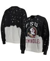 Women's Gameday Couture Black Florida State Seminoles Twice As Nice Faded Dip-Dye Pullover Sweatshirt