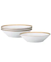 Noritake Charlotta Gold Set of 4 Soup Bowls, Service For 4 - White and Gold