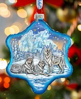 G.DeBrekht Winter Wolves Snowflake Holiday Ornament