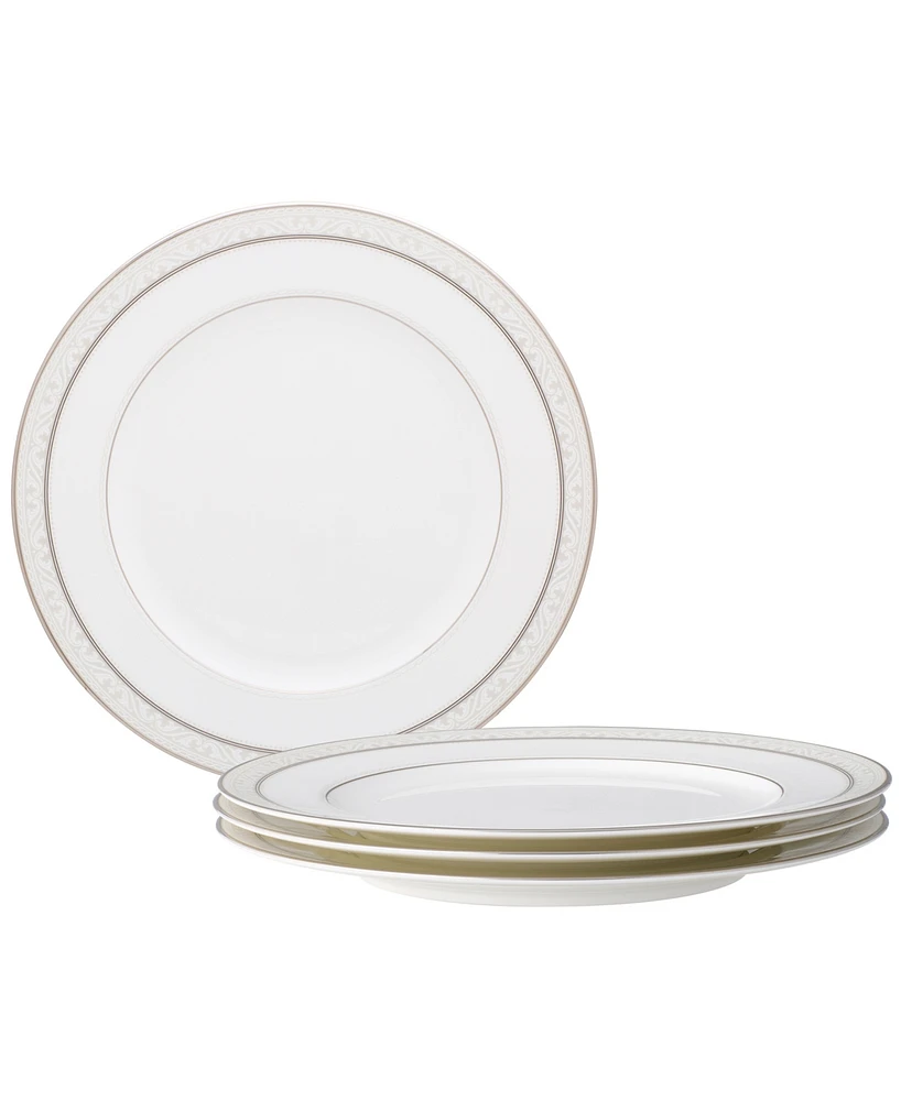 Noritake Montvale Platinum Set of 4 Dinner Plates, Service For 4