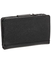 Mancini Women's Pebbled Collection Rfid Secure Clutch Wallet