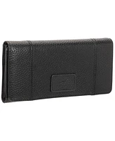 Mancini Women's Pebbled Collection Rfid Secure Trifold Wallet