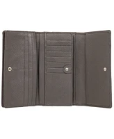 Mancini Women's Pebbled Collection Rfid Secure Trifold Wing Wallet