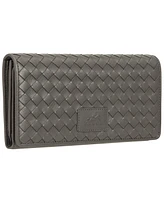 Mancini Women's Basket Weave Collection Rfid Secure Trifold Wallet