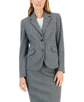 Anne Klein Women's Herringbone Two-Button Jacket & Flare-Leg Pants Pencil Skirt