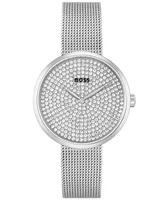 Hugo Boss Women's Praise Silver-Tone Stainless Steel Bracelet Watch, 36mm - Silver