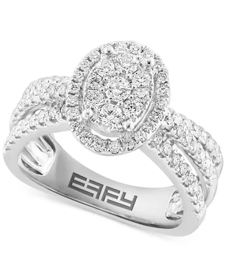 Effy Diamond Halo Cluster Ring (7/8 ct. t.w.) in 14k White Gold