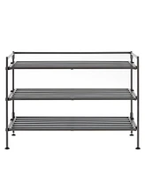 Seville Classics 3-Tier Stackable 9-Pair Resin Slat Shoe Rack