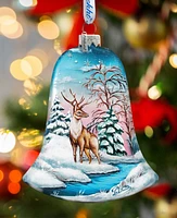 G.DeBrekht Winter Deer Bell Holiday Ornament