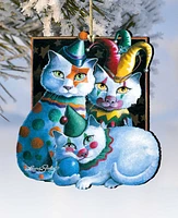 Designocracy Performers Cat Holiday Ornaments, Set of 2