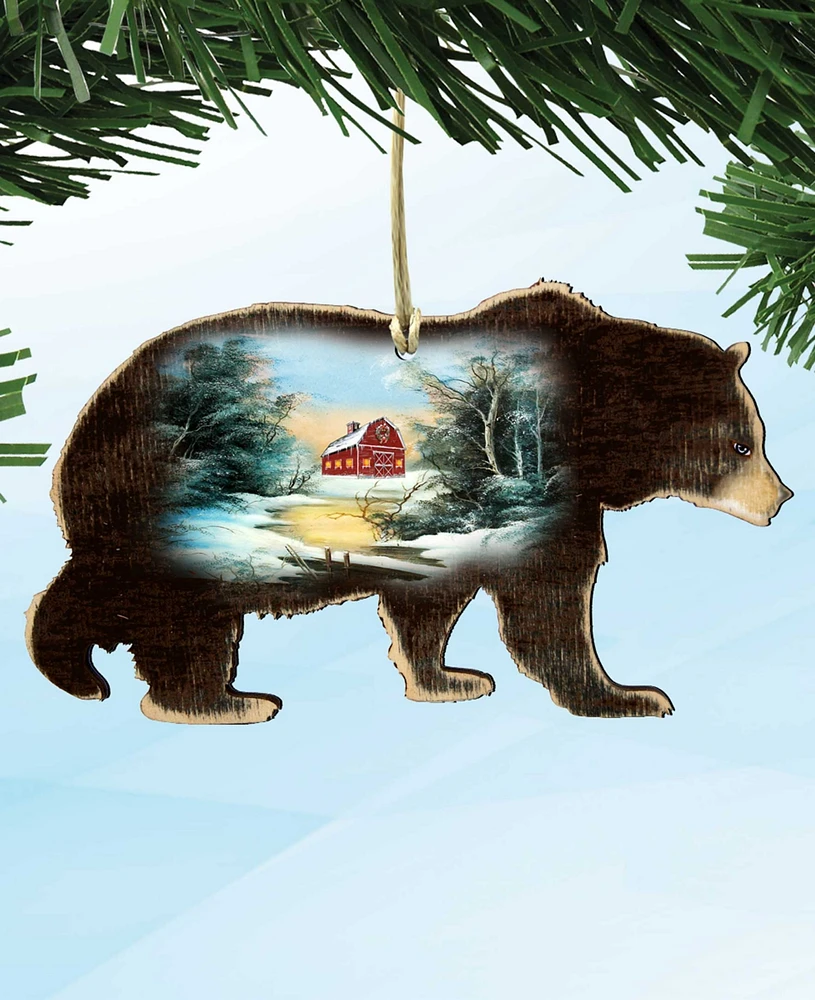 Designocracy Bear Holiday Ornaments, Set of 2