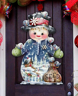 Designocracy Freezing Friends, Frosting Sparkle, Holiday Door Decor