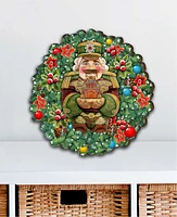 Designocracy Nutcracker's Wreath Gift Holiday Outdoor Decor Large Ornament