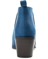 Journee Collection Women's Lola Cut Out Stacked Heel Dress Booties