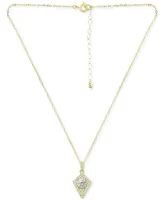 Giani Bernini Cubic Zirconia Kite Cluster Pendant Necklace, 16" + 2" extender, Created for Macy's