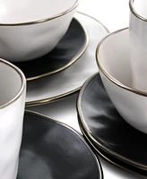 Elama Andres Mixed 16 Pc. Stoneware Dinnerware Set, Service for 4