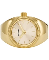 Fossil Women's Ring Watch Two-Hand Gold-Tone Stainless Steel Bracelet Watch, 15mm