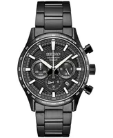 Seiko Men's Chronograph Essentials Black Ion Finish Stainless Steel Bracelet Watch 43mm
