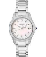 Seiko Women's Diamond (1/6 ct. t.w.) Stainless Steel Bracelet Watch 33mm