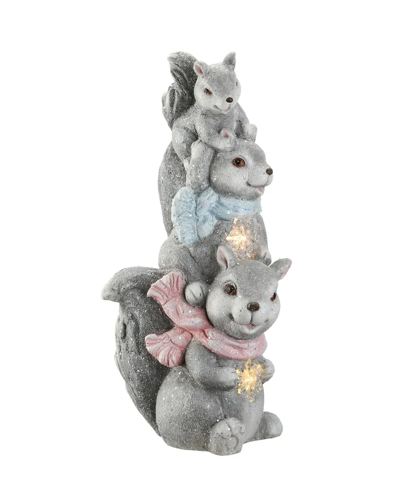 National Tree Company 19" Led Squirrel Trio Figurine