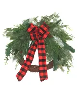 National Tree Company 22" Mixed Pine and Bow Christmas Wreath