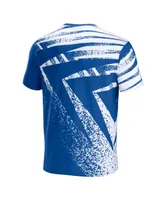 Men's Nfl X Staple Royal Buffalo Bills Team Slogan All Over Print Short Sleeve T-shirt